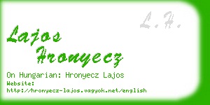 lajos hronyecz business card